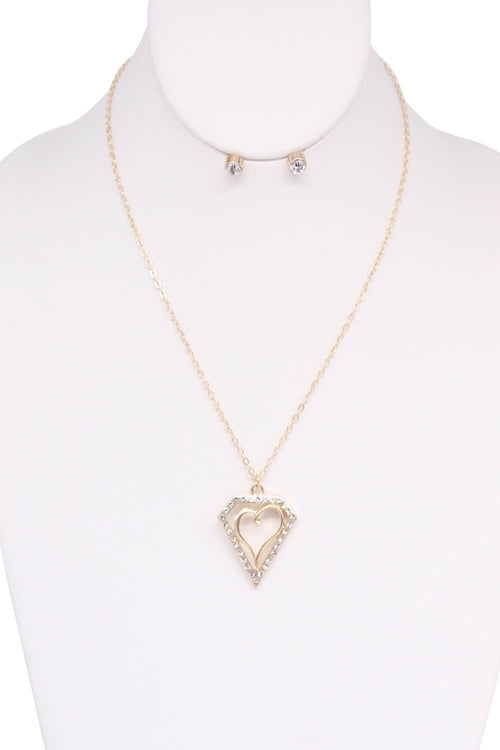 Heart Pendant necklace set