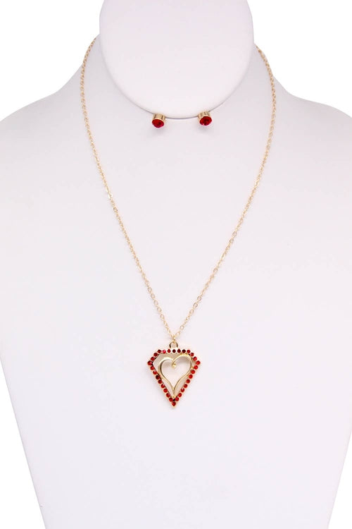 Heart Pendant necklace set