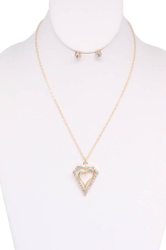 Heart Pendant necklace set